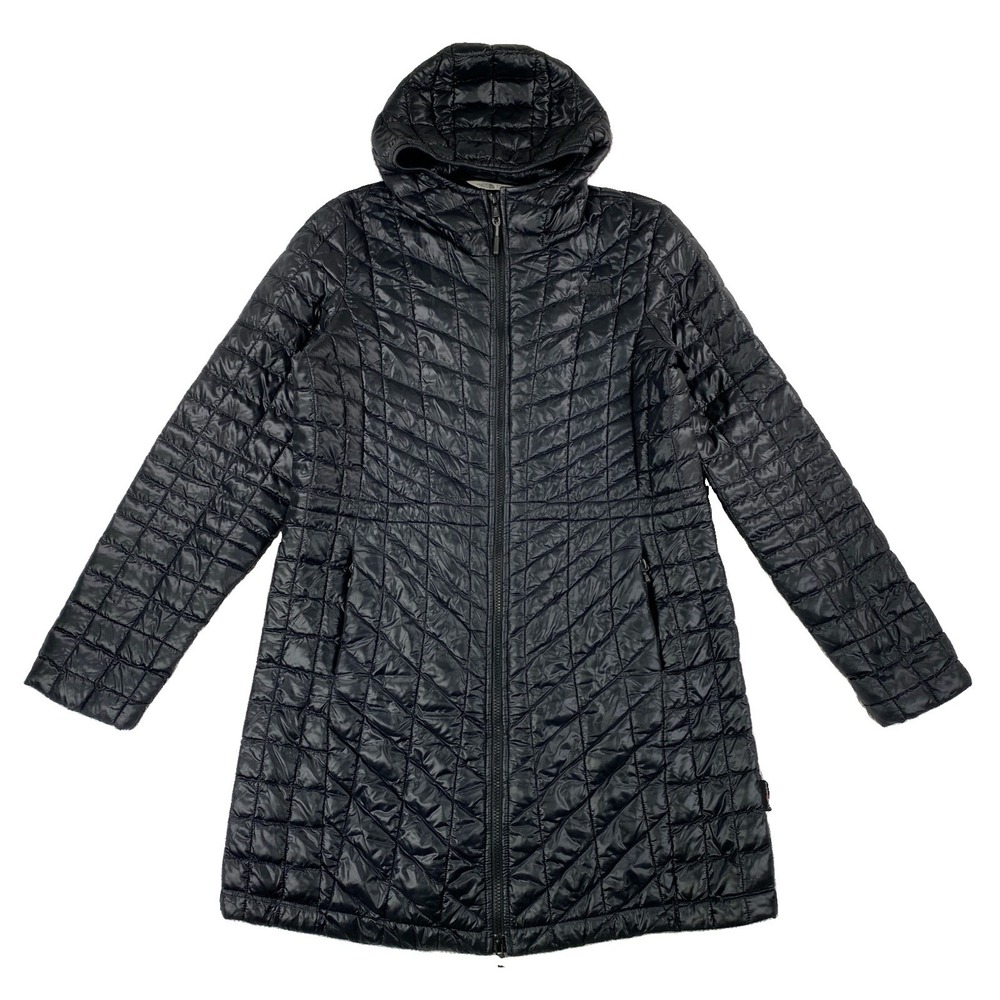 The North Face ThermoBall Hooded Parka Women's Large Black PrimaLoft Puffer Coat